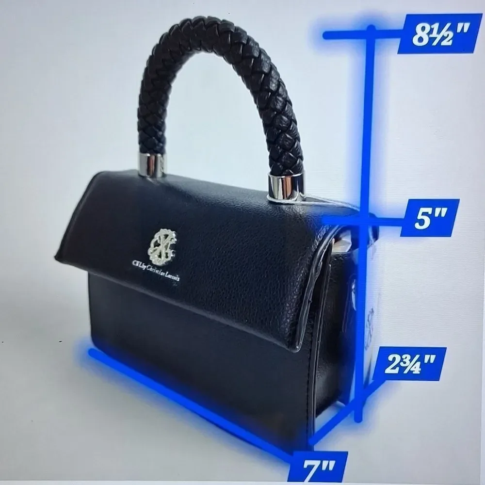 CXL BRAIDED HANDLE JARDIN CROSSBODY BLACK BAG NEW WITH TAGS